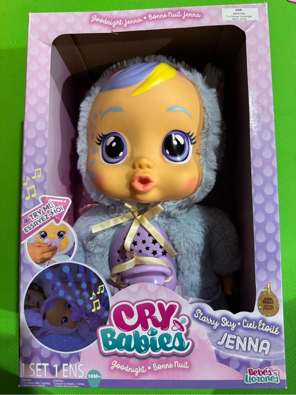 Cry Babies Goodnight Starry Sky Jenna 12-inch interactive baby doll